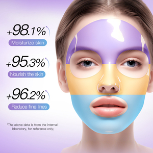 Masque facial tricolore SADOER au collagène, aux pépins de raisin, à l'acide hyaluronique et à la glycérine, 30 ml, hydratant, raffermissant, éclaircissant, pour tous les types de peau, améliore l'aspect de la peau - Product Image 3