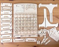 Calendrier perpétuel en bois Montessori, jouet éducatif pour enfants, décoration pour l'école à domicile et la salle de classe