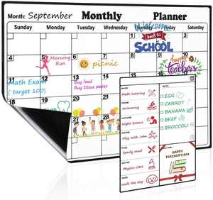 Tablero de menú magnético de borrado en seco para <span class=keywords><strong>cocina</strong></span>, juego de nevera con rotuladores, planificador de comida semanal, hoja de <span class=keywords><strong>pizarra</strong></span> magnética - Product Image 2