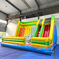 Mur d'escalade gonflable pour jeux en plein air, toboggan géant gonflable pour adultes