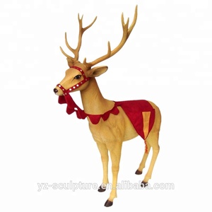 Statua di Renna Natalizia a Grandezza Naturale in Resina e Fibra di Vetro, Decorazione Artistica <span class=keywords><strong>da</strong></span> Giardino per Negozi e Sculture di Animali a Tema Anime - Product Image 3