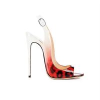 Sepatu Wanita Kulit Paten Seksi Desainer, Sepatu Hak Tinggi Kantor Bisnis Wanita, Sepatu Pumps Open Toe, Sandal Hak Stiletto
