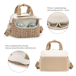 Nouveau <span class=keywords><strong>sac</strong></span> <span class=keywords><strong>de</strong></span> <span class=keywords><strong>maternité</strong></span> matelassé brodé imperméable super léger pour poussette, <span class=keywords><strong>sac</strong></span> à main extérieur et <span class=keywords><strong>sac</strong></span> bandoulière grand format - Product Image 3