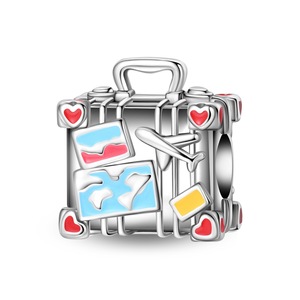 Heiß begehrte globale Reisekamera DIY-<span class=keywords><strong>Flugzeug</strong></span>-Gepäck-Anhänger aus 925er Sterlingsilber – Charm-Perlen passend für Armbänder, Anhänger, Damengeschenk - Product Image 5