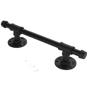 KOVOSCH Traditional Matte Black Steel Barn <b>Door</b> <b>Handle</b> <b>Pull</b> for Gates and Garages - Product Image 1