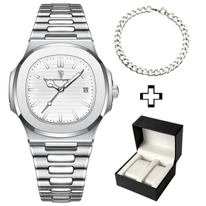 Poedagar 613 Nuovo Set di Due Pezzi: Orologio al Quarzo e Bracciale, Combinazione Creativa alla Moda, Regalo Speciale <span class=keywords><strong>per</strong></span> <span class=keywords><strong>Uomo</strong></span> - Product Image 3