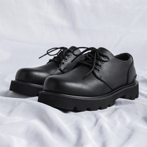 Semelle épaisse hauteur augmentant la conception classique à lacets chaussures habillées noires durables pour hommes - Product Image 4