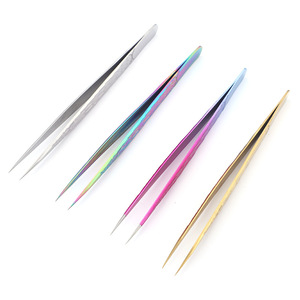 Mới nhíp thép không gỉ mở rộng nhíp Lông mi giả không trượt chuyên nghiệp thiên thần nhíp lông mi - Product Image 2