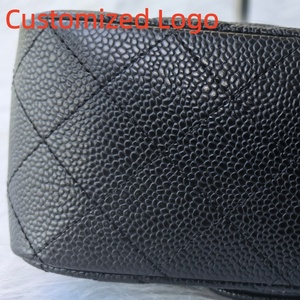 Bolsos de Hombro Cuadrados Mini de Piel Genuina Granulada Acolchada de Diseño de Lujo de Alta Gama con Cadena de Piel de Becerro y Piel <span class=keywords><strong>Caviar</strong></span> - Product Image 2