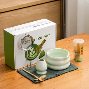 Ensemble d'outils de fabrication de thé de Style japonais de la dynastie Bai Benli Song bol à thé Matcha en céramique de nouveau Style fouet cuillère Matcha en bambou - Product Image 3