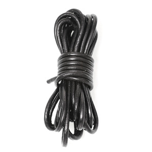 Cowhide <b>Rope</b> Genuine Leather Round Black For <b>Bracelet</b> Making Jewelry Findings Material - Product Image 4