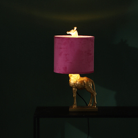 Lampe de Table en résine dorée, Design Antique, lampes de chevet en forme de girafe