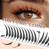 Extensions de cils Anime Spire, Nouveau style Fox Spire, Forme plumeuse style manga, 0.07mm, Mix 8-15mm, Cils volume