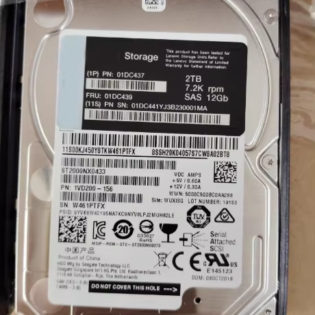 New and Original Clean Condition 01DC439 2TB 7.2K 7200 RPM 12Gbps 3.5-inch Sas Server Enterprise Hard Disk Drive High-capacity