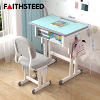 Ensemble de bureau et chaise d'école primaire moderne, réglable en hauteur, mobilier de classe pour élèves, table d'étude ergonomique pour l'apprentissage