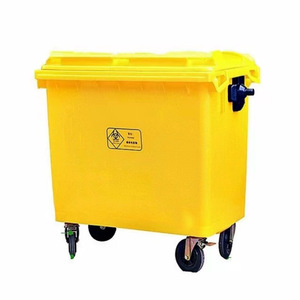 Yellow/gray medical waste <b>bins</b> for hospitals and clinics, foot-operated, <b>covered</b>, 15L/20L/30L/60L, categorized <b>bins</b>. - Product Image 2