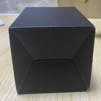 Boîtes cadeaux en carton ondulé noir rigide avec couvercles, pour tasses, bouteilles, cosmétiques, logo personnalisé, surface noire mate, emballage en papier