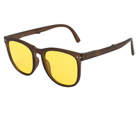 Lunettes de soleil polarisées pliables à monture PC, gris/jaune, mode 2024, prix bas, pour unisexe, usage extérieur