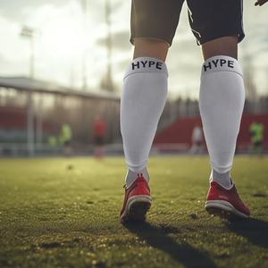 HYPE Calcetines Deportivos Shin Warmer Pierna Mangas Compresión Pantorrilla Mangas para Jugadores de Fútbol con Protección de Espinilleras - Product Image 5