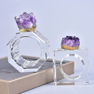 Luxus exquisite europäische Hotel Restaurant Dekoration Natur kristall Edelstein Amethyst Cluster Servietten ringe - Product Image 2