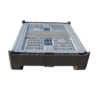 Caisse de palette en plastique HDPE robuste, recyclable, empilable et pliable pour le stockage industriel, idéale pour les pommes/oignons/tomates/mangues
