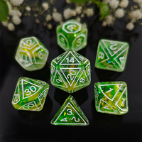 Ensemble de dés RPG personnalisés DND en résine avec fleurs réelles, dés transparents pour D&D, dés pour jeux de table Dungeon and Dragons