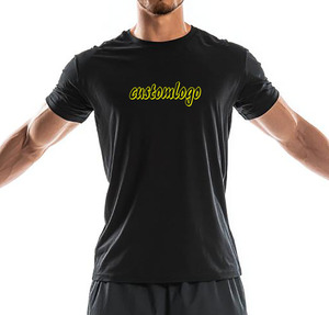 Maglietta da uomo <span class=keywords><strong>di</strong></span> alta <span class=keywords><strong>qualità</strong></span> Slim Fit a collo bianco t-shirt sportiva da ginnastica da corsa t-shirt con Logo personalizzato serigrafia DTG t-shirt - Product Image 2
