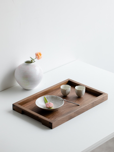 Gỗ rắn Walnut Art Deco phục vụ khay truyền thống mộc kỹ thuật chịu nhiệt đa chức năng bàn nhà tổ chức - Product Image 1