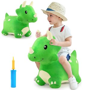 Jouet à chevaucher en peluche Dinosaure Triceratops rebondissant pour enfants, idéal pour les tout-petits garçons et filles, à utiliser en intérieur et en extérieur, cadeau pour tous les âges - Product Image 1