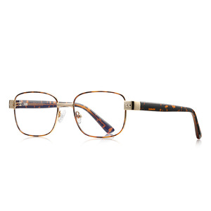 Lunettes <span class=keywords><strong>de</strong></span> <span class=keywords><strong>vue</strong></span> rectangulaires en métal au design simple pour femmes et hommes, monture en alliage avec rivets, verres anti-lumière bleue, monture fine 3178 - Product Image 2