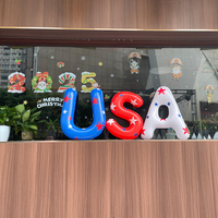 Lot de 3 décorations gonflables patriotiques pour fête au bord de la piscine, lettres USA flottantes pour le 4 juillet, lettres gonflables flottantes pour la décoration de fête
