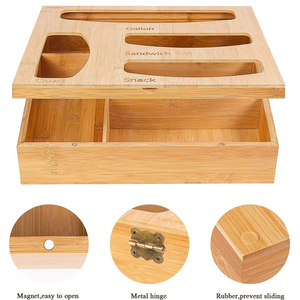 bamboo ziplock bag storage organizer 5 pieces drawer ziplock organizer