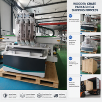 Máquina de Carpintería CNC de Alta Velocidad de 4 Ejes con Múltiples Cabezales y Tres Procesos, Bomba de Motor, Control PLC, Alta Productividad y Ecológica