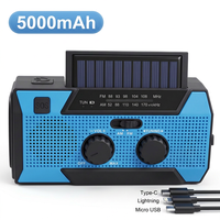 Wetter- und Notfallradio mit 5000mAh Hochleistungsakku, Schnellladung, SOS-Alarm und IPX3 Wasserschutz