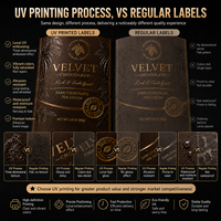 Étiquettes personnalisées, vinyle imperméable, autocollants adhésifs, logo de marque, amélioration numérique, impression UV sélective, emballage en feuille d'or