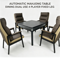 Table de Mahjong Électrique Automatique Moderne et Durable à Pieds Fixes, 20000 Mélangeurs, 4 Joueurs, Premium, Double Usage