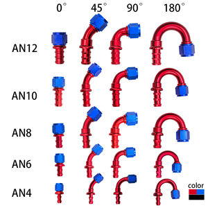 Conector Giratorio de Aluminio para Automóvil AN4 AN6 AN8 AN10 AN12, Conector Giratorio Recto de 45/90/180 Grados para Manguera de Combustible - Product Image 5
