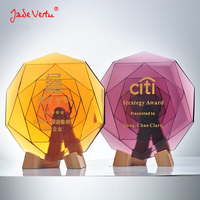 Trophée en cristal personnalisé, plaque commémorative avec logo gravé UV/laser pour cadeau d'entreprise, fabrication sur mesure