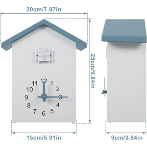 Horloge <span class=keywords><strong>coucou</strong></span> mignonne avec mode silencieux à <span class=keywords><strong>carillon</strong></span> horaire pour la nuit facile à installer affichage de l'heure clair idéal décoration et cadeau pour la maison/bureau - Product Image 2
