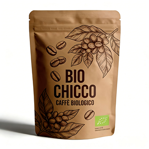 Sacchetto Personalizzato in Carta Kraft per Caffè, Richiudibile con Zip, Confezione Alimentare in Plastica per Chicchi di Caffè Biologico 250g 500g - Product Image 2