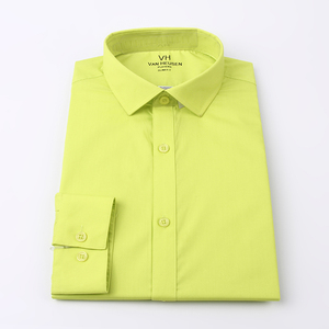 Logo personalizzato elasticizzato elegante <span class=keywords><strong>uomo</strong></span> d'affari manica lunga <span class=keywords><strong>verde</strong></span> tinta unita camicie da <span class=keywords><strong>uomo</strong></span> - Product Image 1