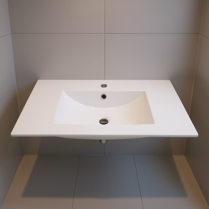 Encimera de Baño Individual Blanca de 36x18 Pulgadas con Lavabo Rectangular y Tres Orificios para Grifo - Product Image 2