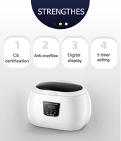 GT SONIC Pembersih Ultrasonik Elektrik 43KHz untuk Gigi Rumah Tangga Portabel Digital Mini Pod Baja Tahan Karat Perhiasan Pembersih Gigi