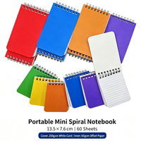 Carnet à spirale personnalisé mini 13,5x7,6cm 60 feuilles Papier offset Carton blanc Impression recto simple Portable OEM ODM