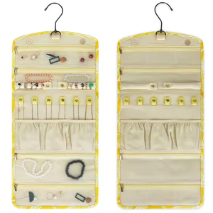 กระเป๋าเก็บเครื่องประดับแบบพับได้ กันน้ำ น้ำหนักเบา สำหรับเดินทาง พร้อมซิปและโลโก้สั่งทำพิเศษ มีตะขอแขวน - Product Image 4