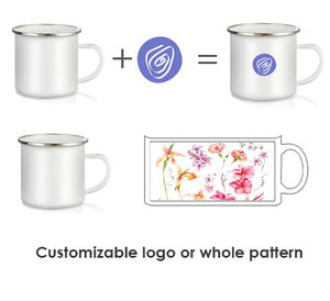 أكواب قهوة تخييم مينا خزفية مخصصة كلاسيكية 11/16 أونصة بتصميم شعار مطبوع عتيق للتخييم والسفر - Product Image 5