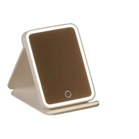 Miroir de maquillage avec lumières LED, portable, pliable, sur pied, adapté aux étudiants, aux dortoirs, à la maison et aux voyages