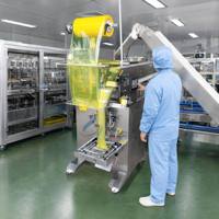 Machine d'emballage et de scellage automatique VFFS à alimentation par chaîne à moteur électrique pour sachets et pochettes en plastique, avec scellage arrière haute précision