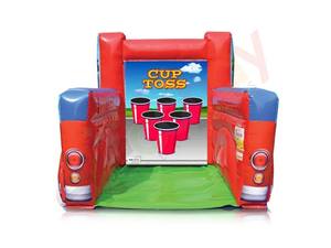 Jeu sportif gonflable rouge pour fête en plein air, jeux classiques de lancer de sacs de farine et de lancer de gobelets - Product Image 5