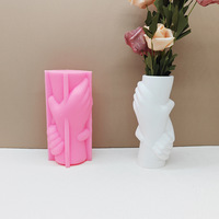 DM1161 Moule en Silicone de Bricolage pour Vase Mains Jointes, Moules de Coulée pour Pots de Fleurs en Béton et Céramique, Outils de Fabrication en Ciment et Plâtre pour Gâteau